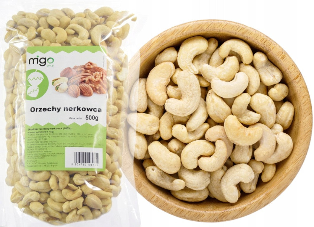 CASHEW NUTS, Natural Cashews 500g