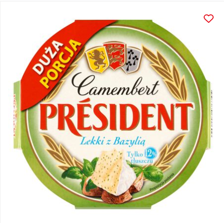 Président Light Camembert Cheese with Basil 170 g