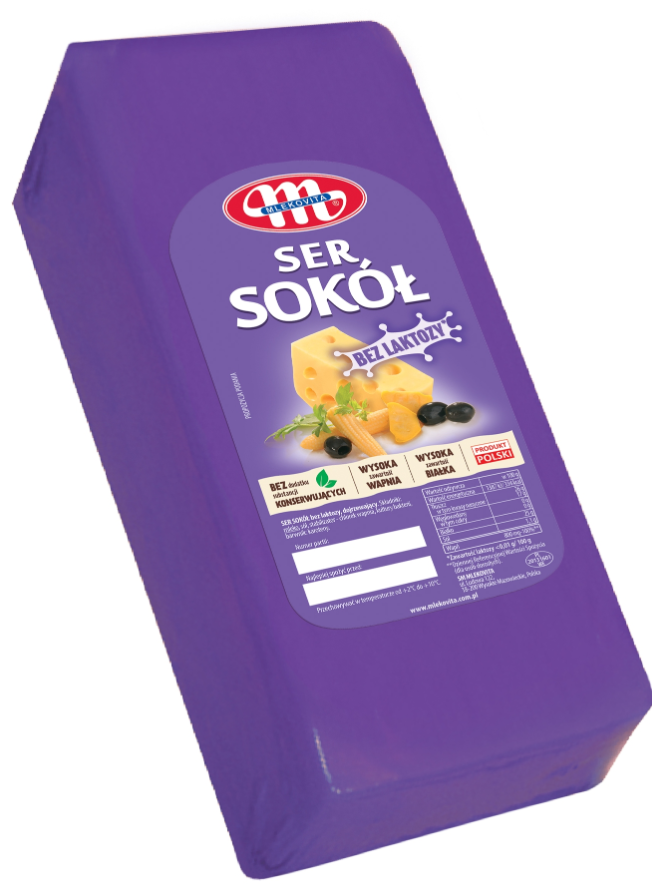Sokol cheese, lactose-free, block type, 3.2 kg