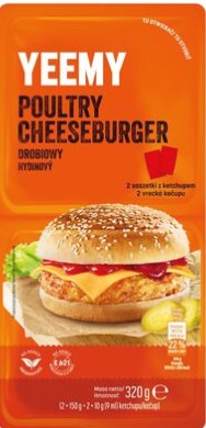 Yeemy Chicken Cheeseburger with Ketchup 320 g x 10