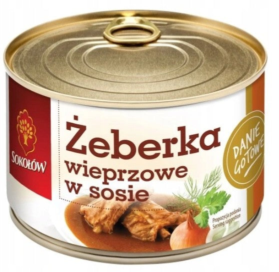 PORK RIBS IN SAUCE IN A CAN OF SOKOŁÓW 400g
