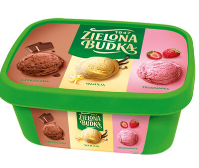 Zielona Budka Chocolate Vanilla Strawberry Ice Cream 1000 ml